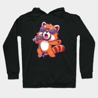 Cute Red Panda Singing Cartoon Hoodie